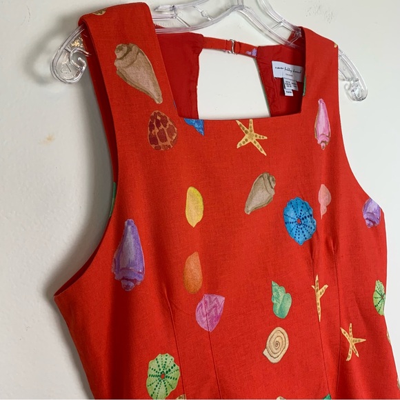 Never Fully Dressed Ioana Shell Print Linen-Blend Dress - Picture 7 of 16